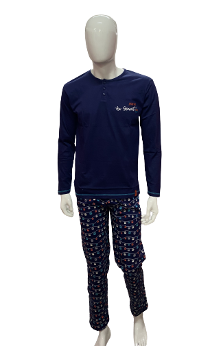 CENT DESSUS DESSOUS - Pyjama long "CABINE TELEPHERIQUE" - Rose Pomme - 510X00 bleu marine