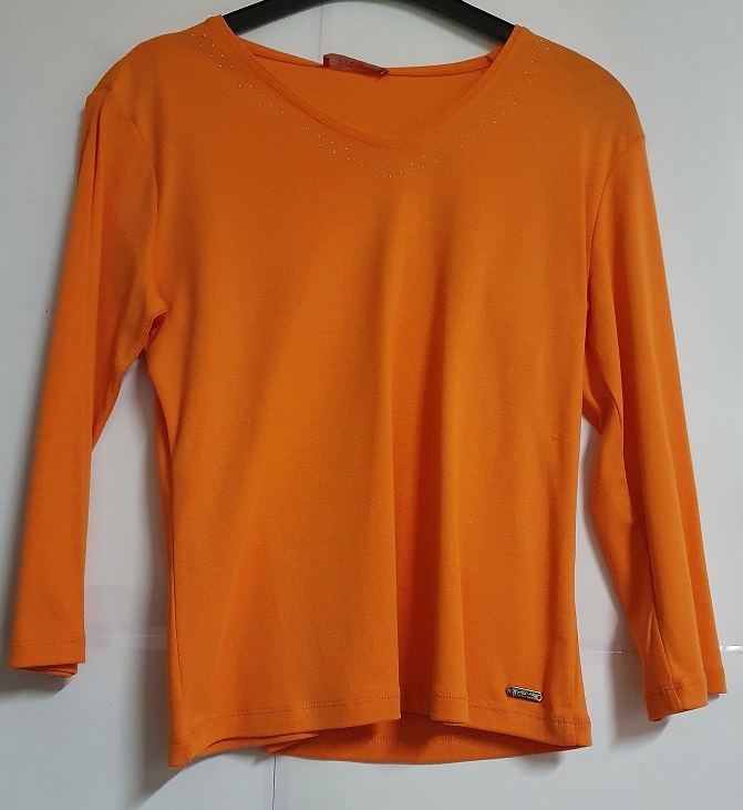 MOD'ELLE PASSION - T-shirt orange avec strass